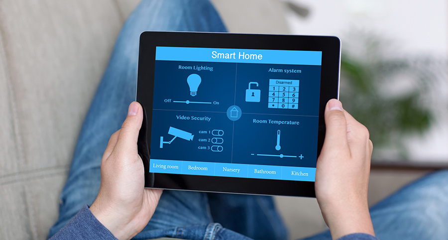 The ability to access and control security components from a mobile device is one of the top smart home trends in Memphis. Close-up of smart home security app.